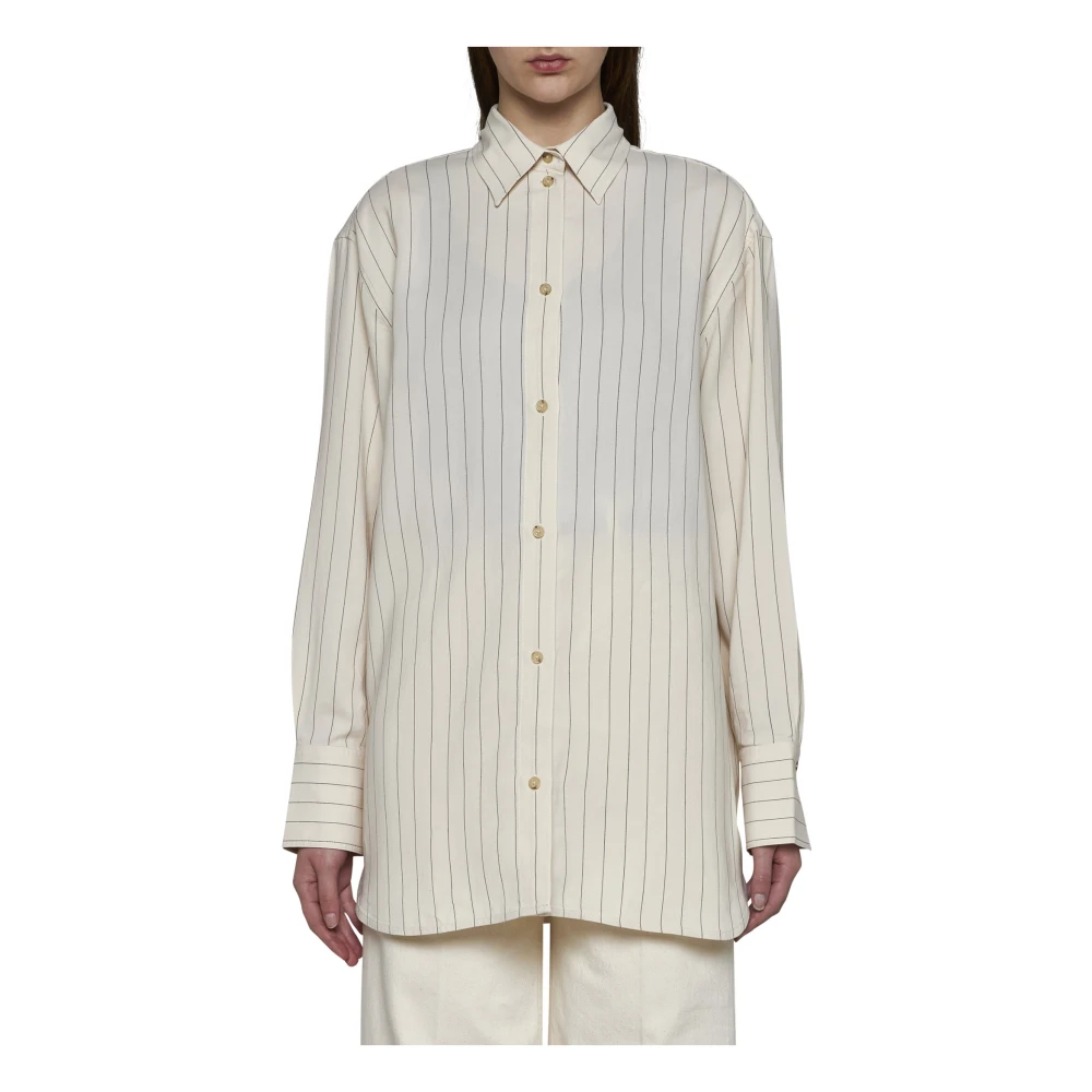 TotêMe Relaxed-fit Pinstripe Shirt Beige Dames