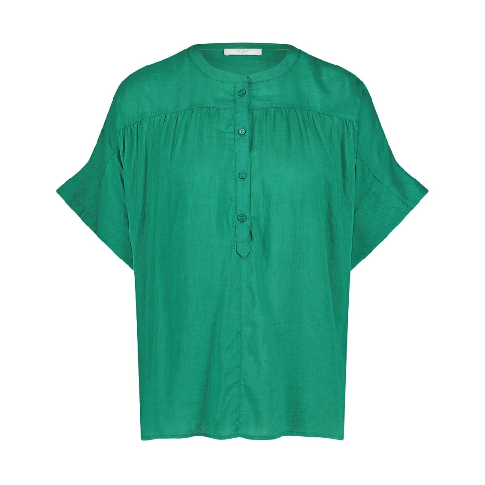 By-Bar Dobby Blouse Korte Mouw Green Dames
