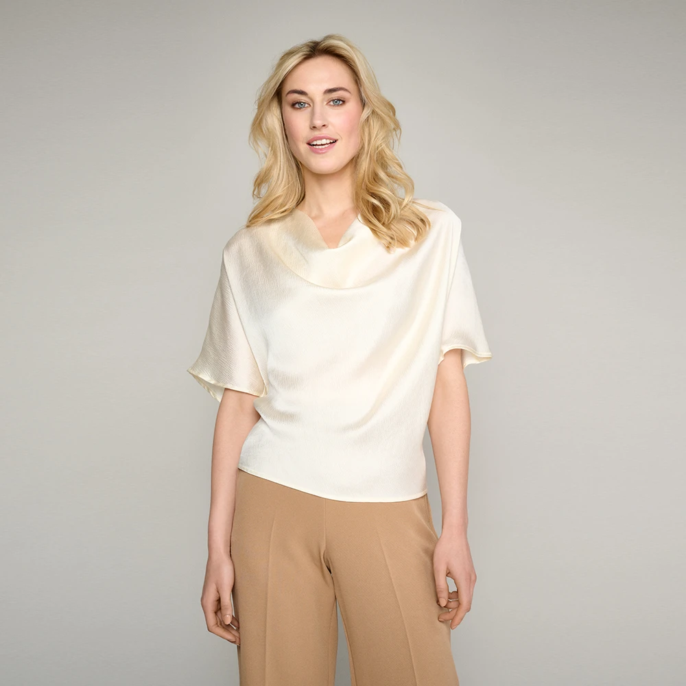 Marie Méro Flowy Waterfall Top Beige Dames