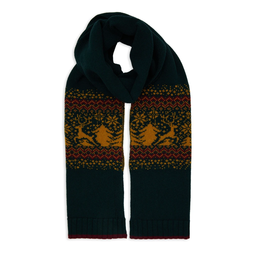 Gallo Kerstmotief Groene Sjaal Italiaanse Stijl Multicolor Unisex