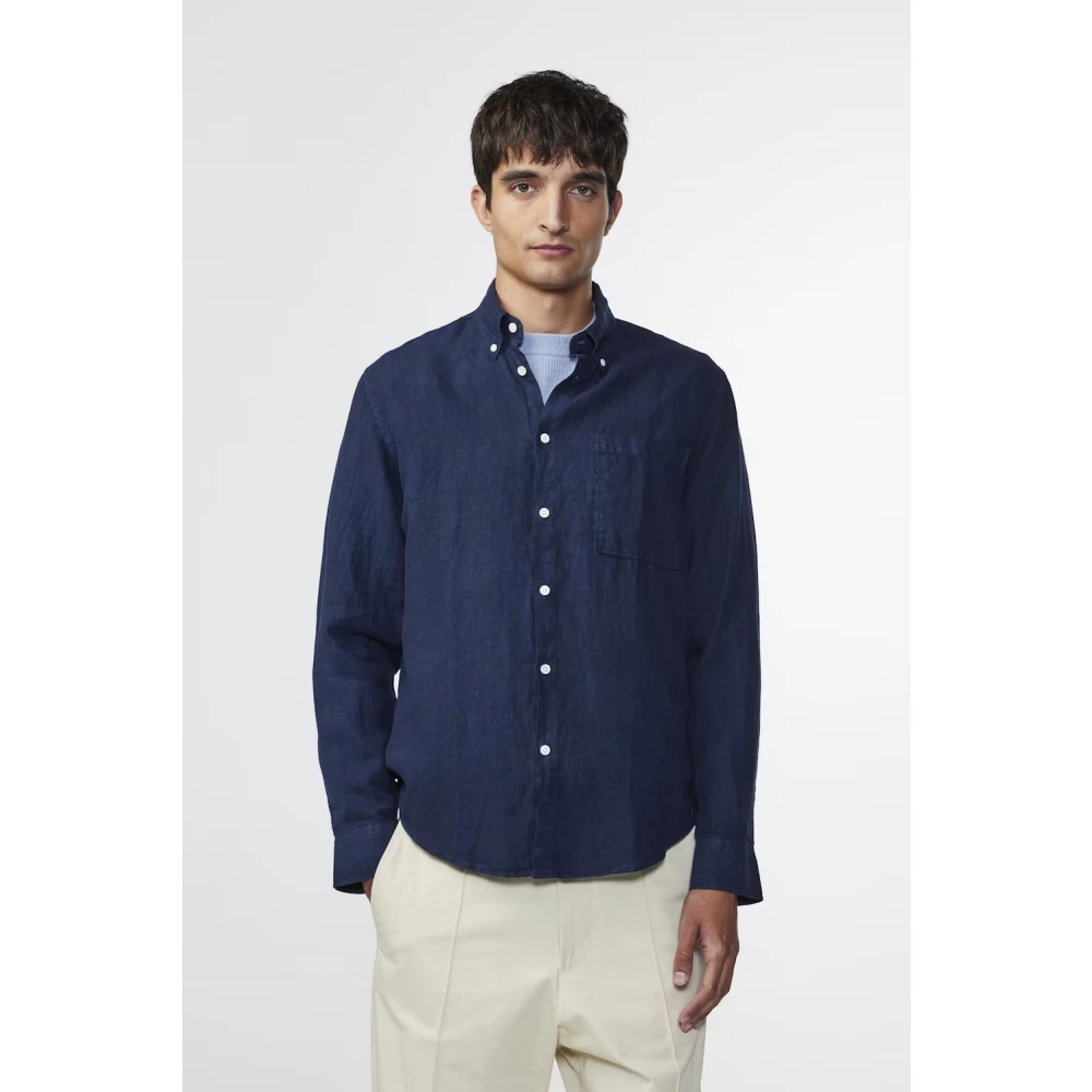 Nn07 Shirts Blue Heren