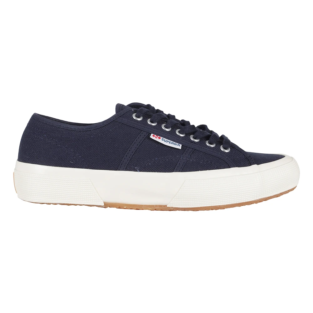 Superga Men's Blue Sneakers,, Canvas Trainers With Logo Detail Size 8 Uk