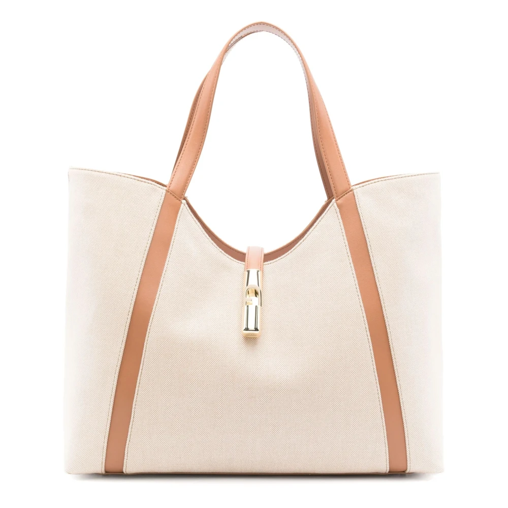 Furla XL Hobo Tas in Natuur Brandy Beige Dames