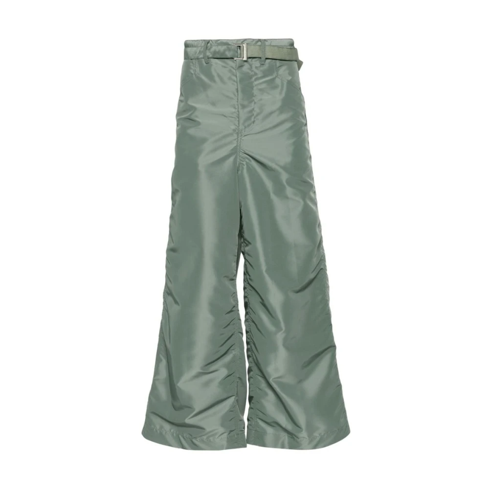 Sacai Groen Twill Weefsel Afneembare Taille Riem Green Heren