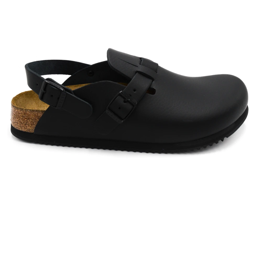 Birkenstock Snygga Lädertofflor Black, Herr