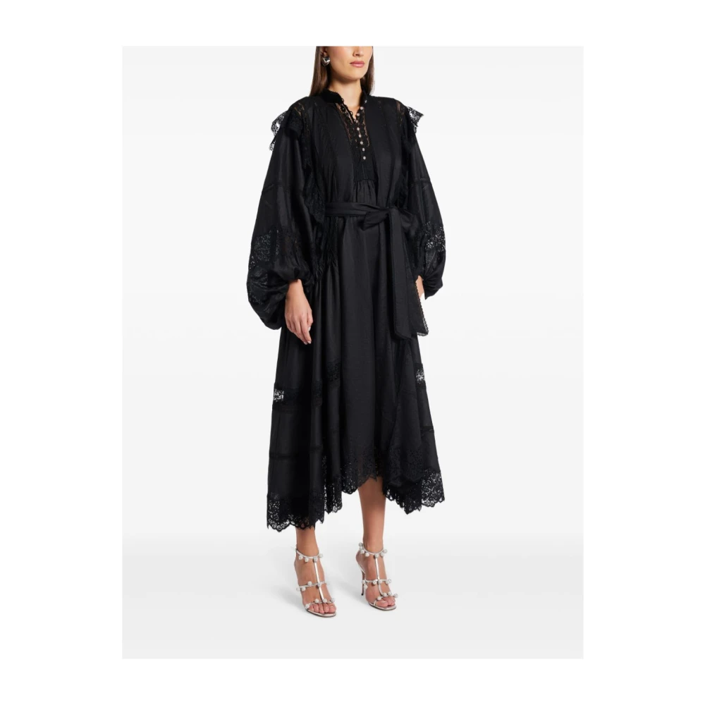 Zimmermann Zwarte jurk met pofmouwen Black Dames