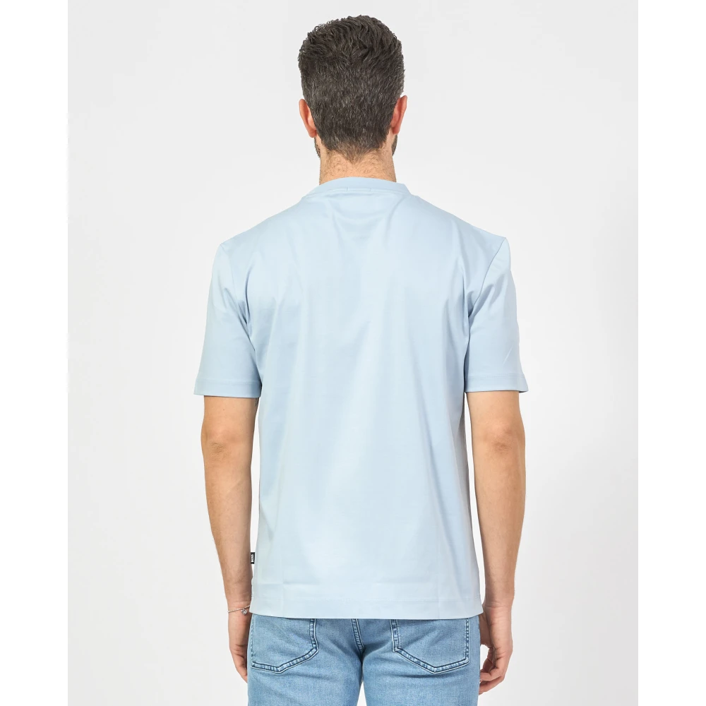 Hugo Boss Blauw T-shirt met Double B-monogram Blue Heren