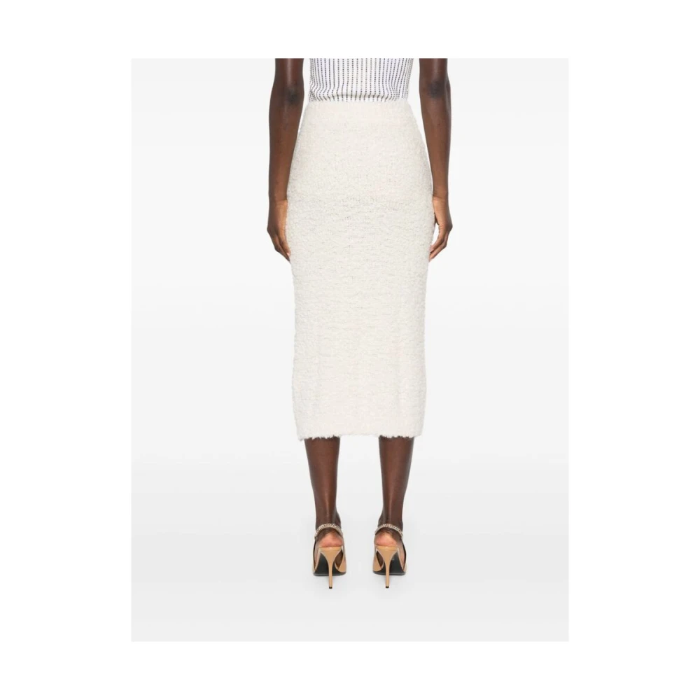 Blumarine Gebreide Rok met Kristalversiering White Dames