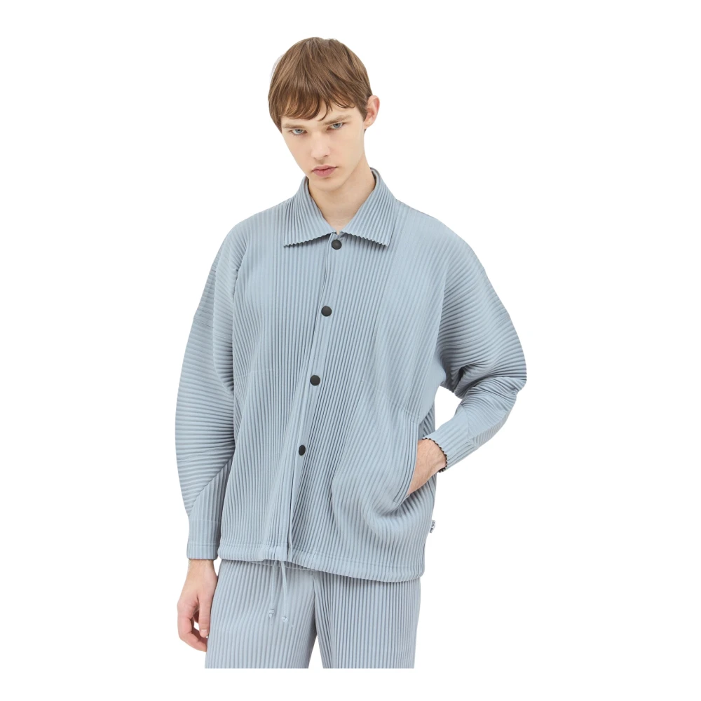 Issey Miyake Geplooide Jack met Koordzoom Gray Heren