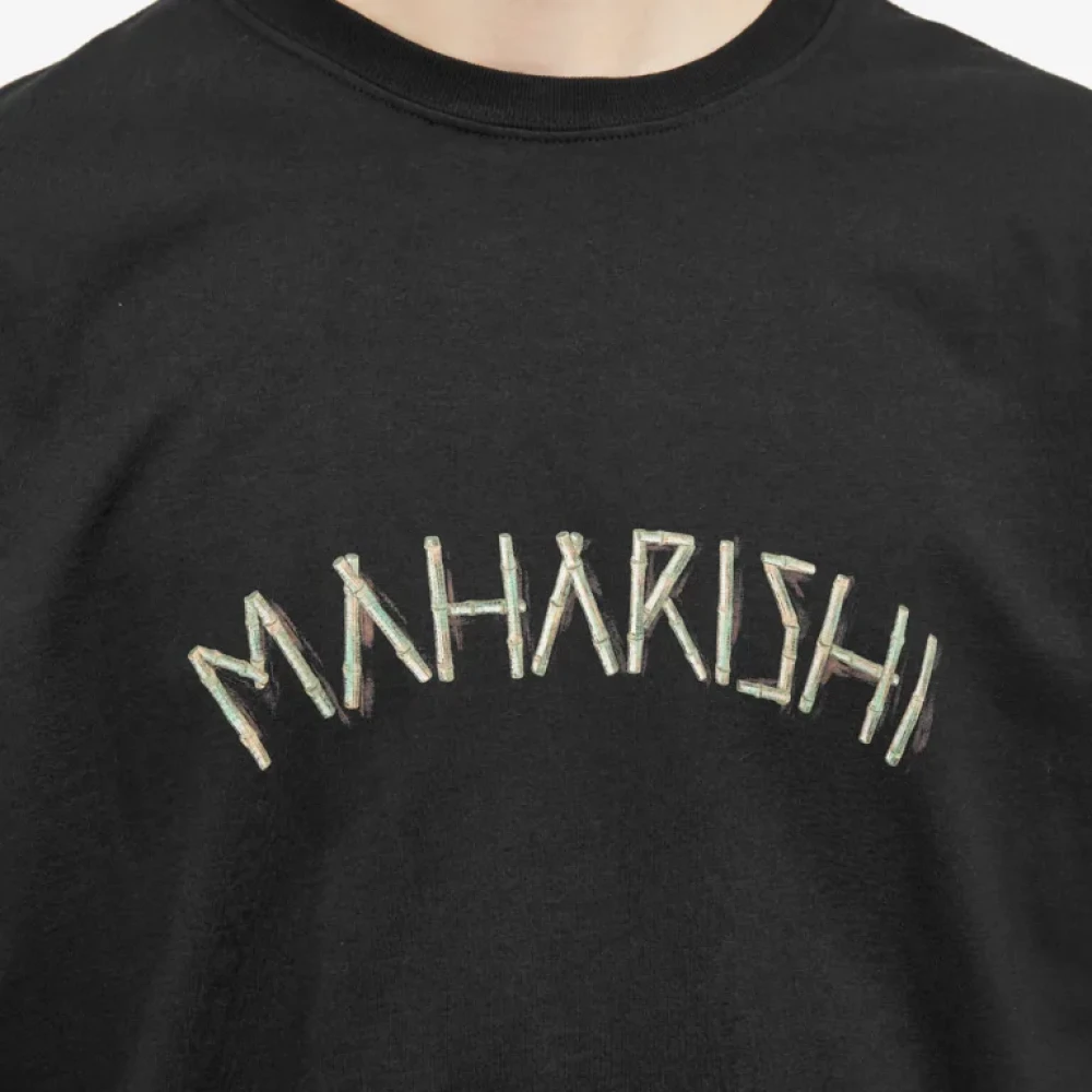 Maharishi Bamboe T-shirt Zwart Grafische Print Black Heren