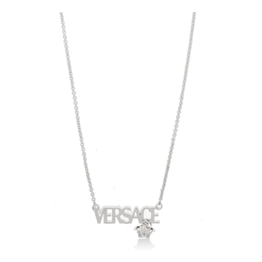 Versace Uomo Grigio - Collana Con Pendente A Forma Di Logo - Accessories - One Size