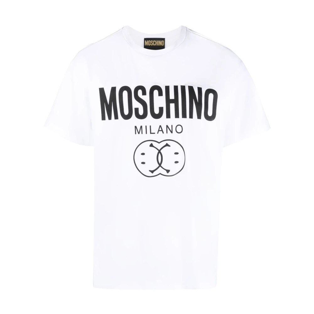 Moschino Logo-print T-shirt in wit White Heren