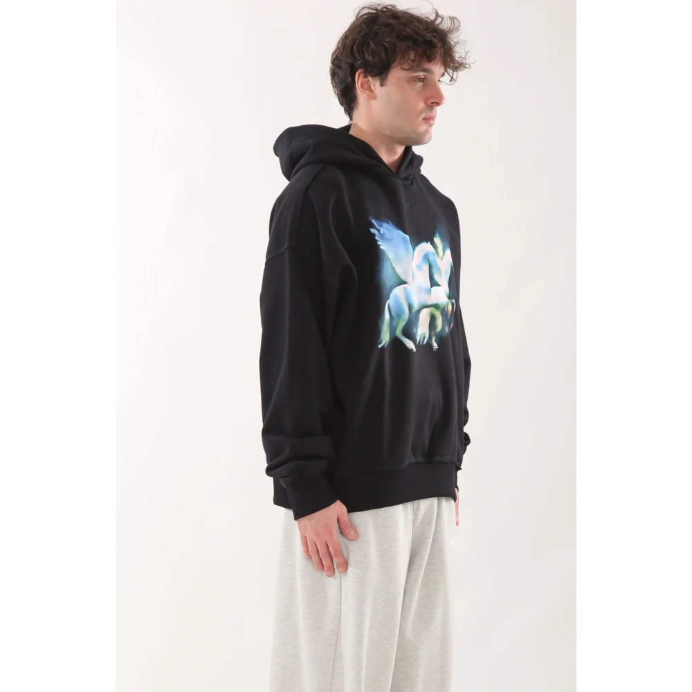 Misbhv Zwarte Paardenprint Hoodie Black Heren