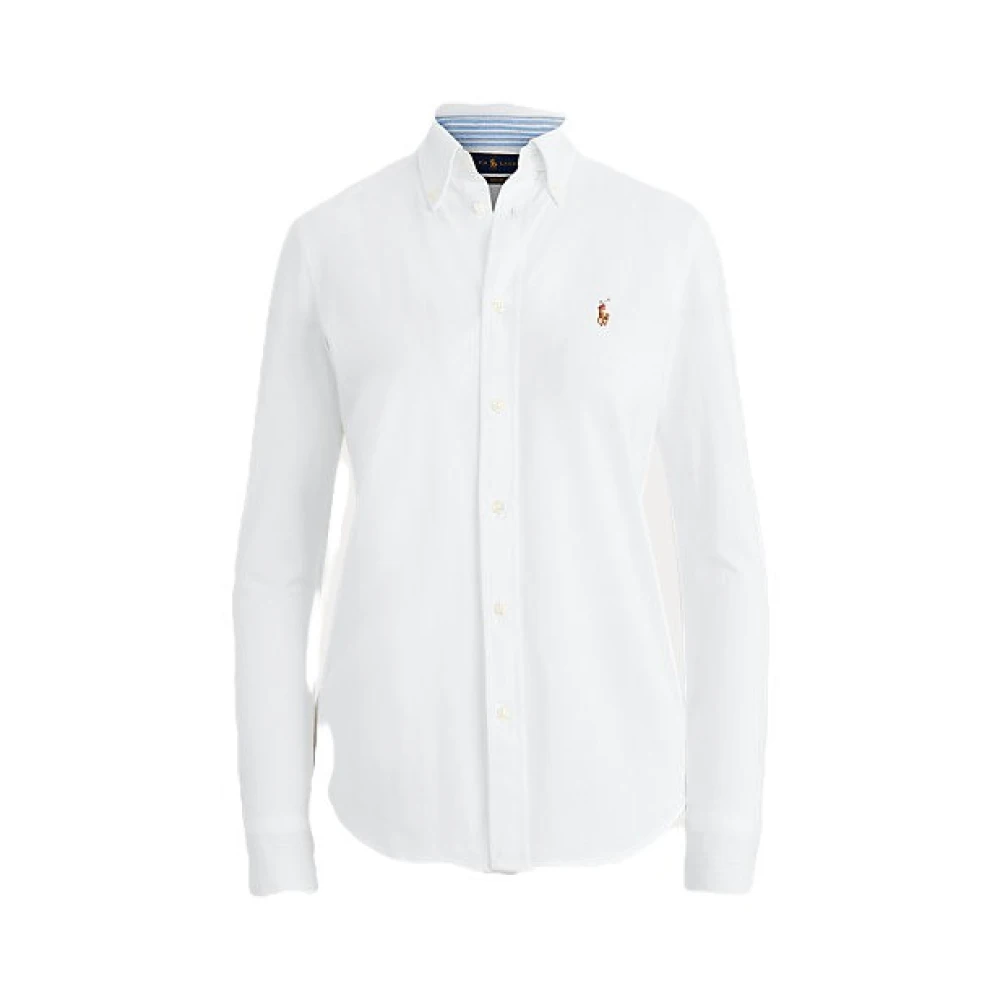 Polo Ralph Lauren Katoen Piqué Oxford Overhemd White Dames