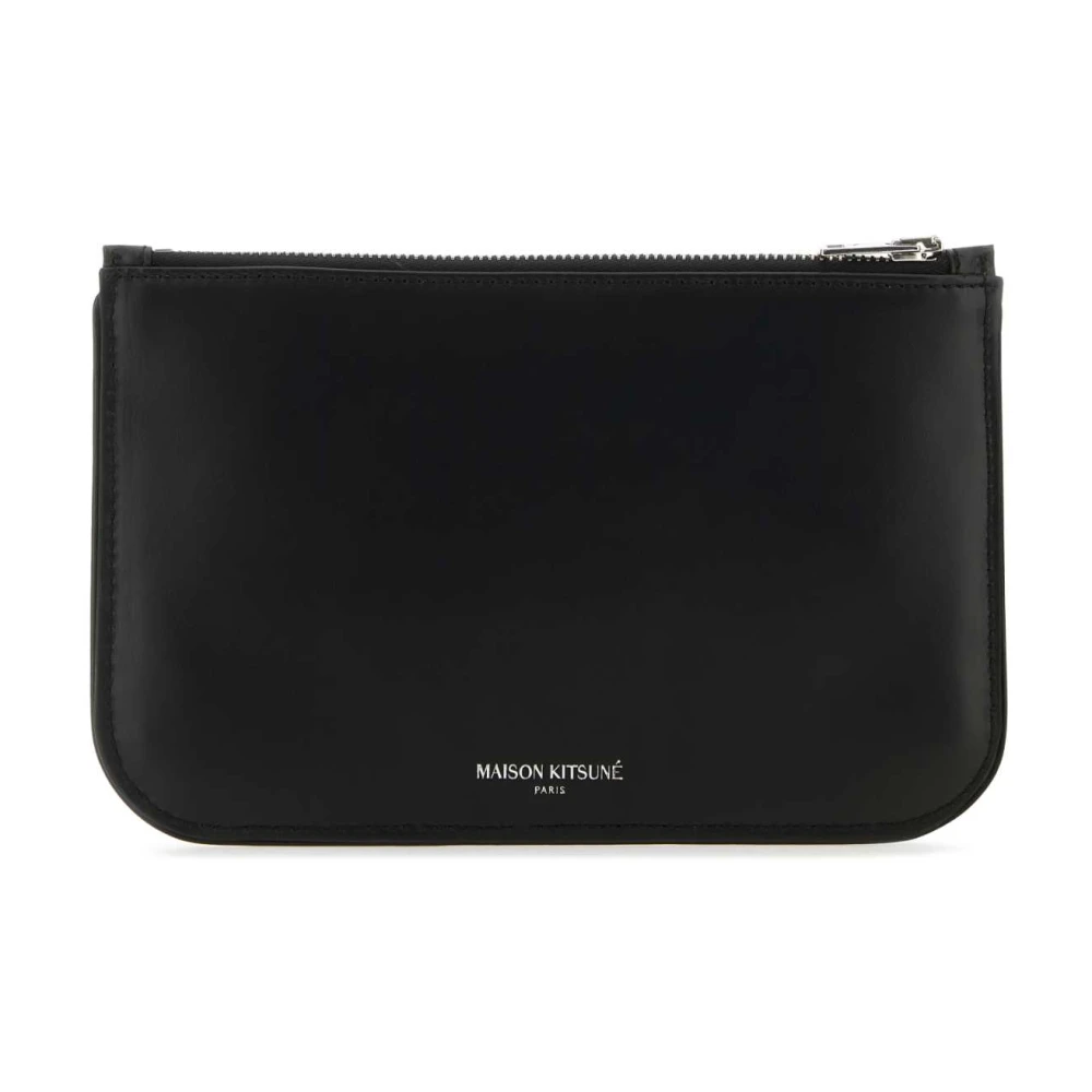 Maison Kitsuné Zwarte leren Boogie-pouch Black Dames