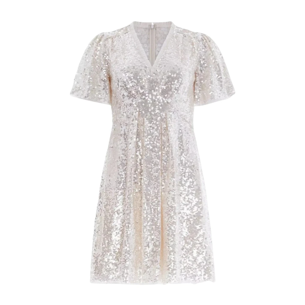 Needle & Thread Crème Pailletten Versierde Mini Jurk White Dames