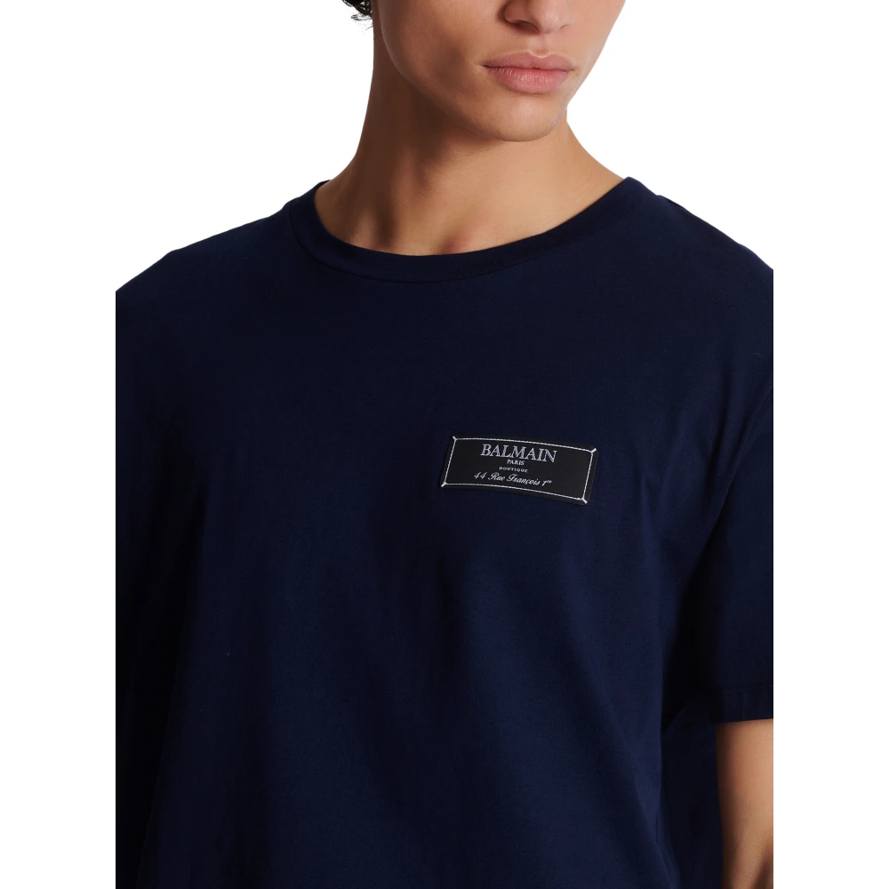 Balmain Pierre T-shirt met korte mouwen Blue Heren