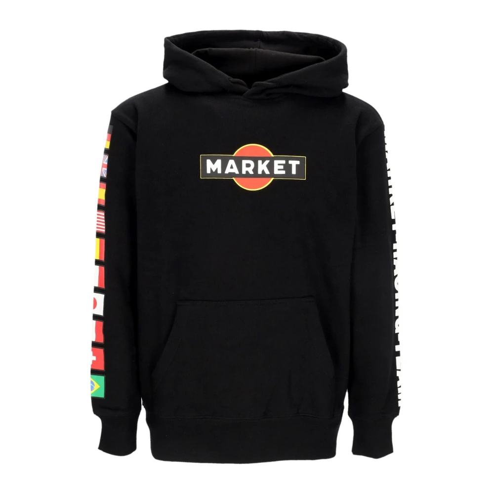 Market Zwarte hoodie met pluche interieur Black Heren