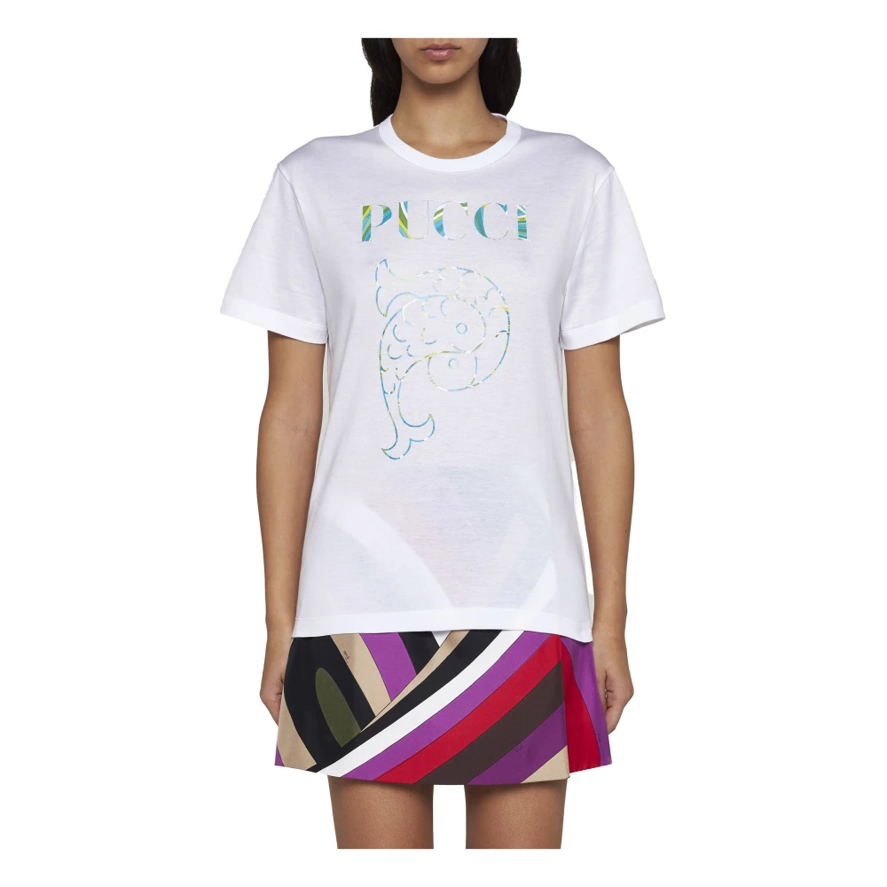EMILIO PUCCI Witte T-shirts en Polos White Dames