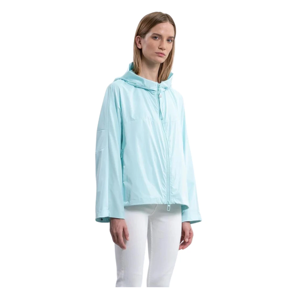 Duno Capuchon Kimono Mouw Jas Blue Dames