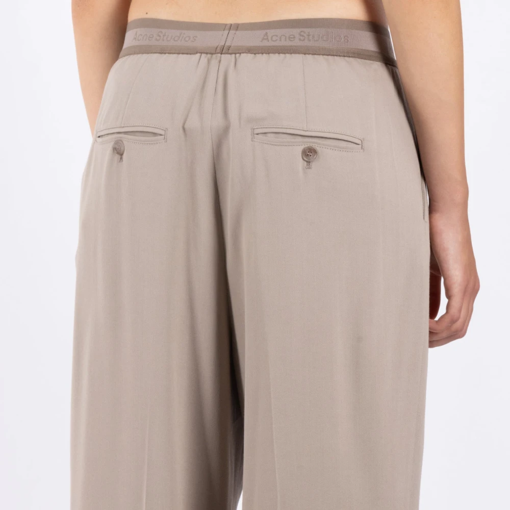 Acne Studios Beige Wollen Broek Beige Dames
