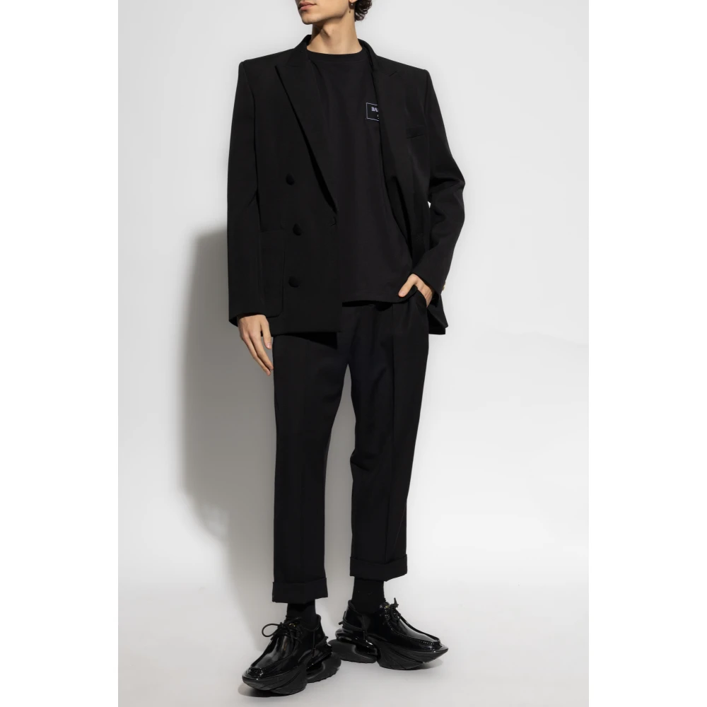 Balmain T-shirt met logopatch Black Heren