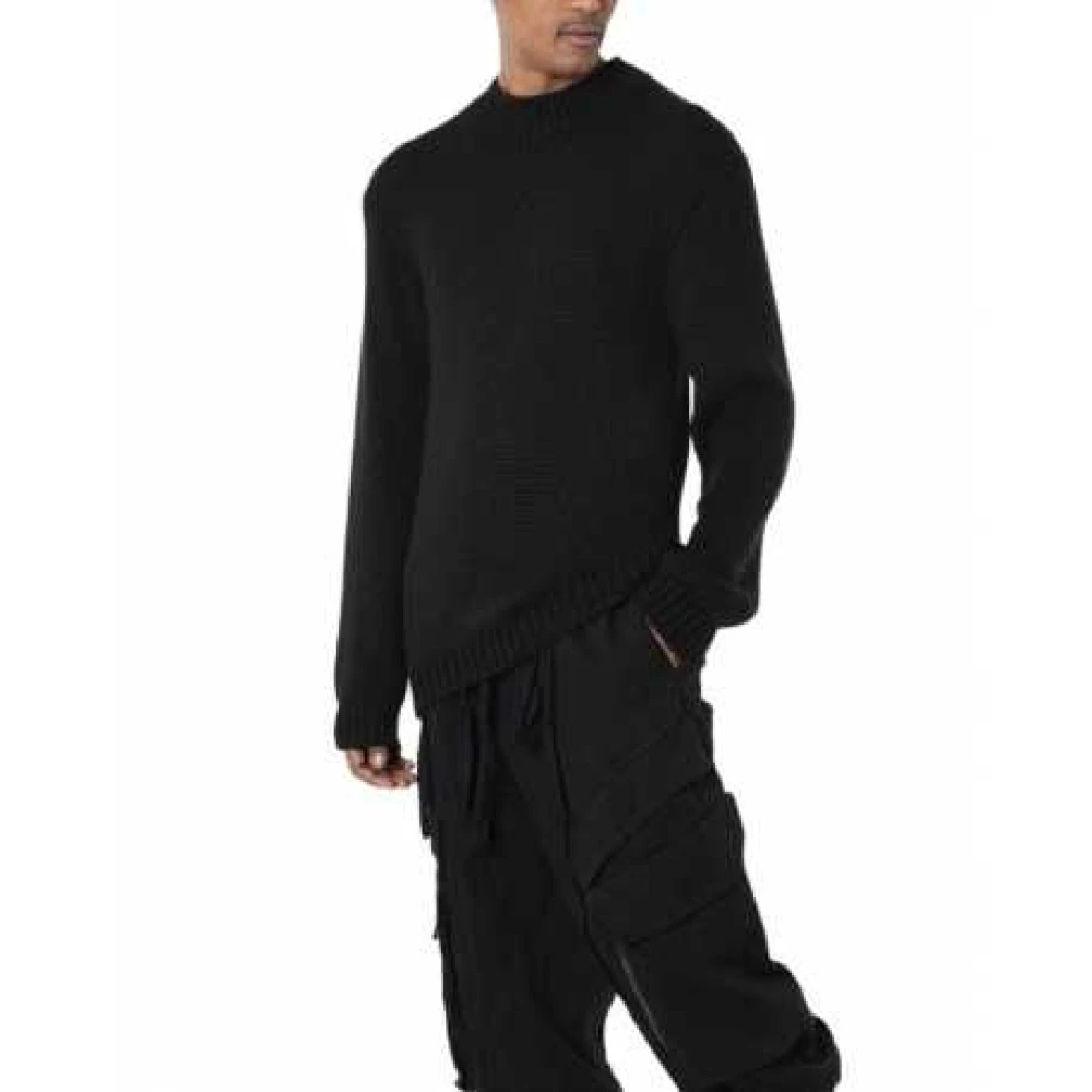 La Haine Inside Us Zwarte Geribbelde Trui Lm279 Black Heren