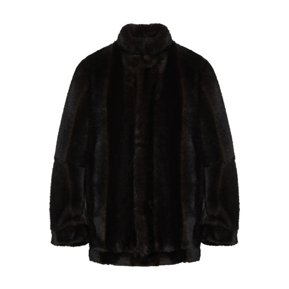 Mm6 Maison Margiela Women's Brown Faux Fur & Shearling Jackets, Xs, Faux Fur Jacket