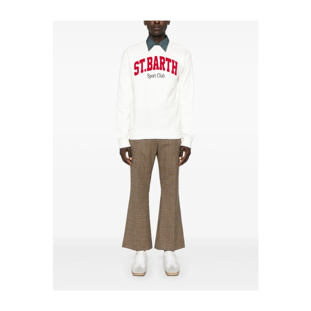MC2 Saint Barth Witte Sweater met Logoprint White Heren