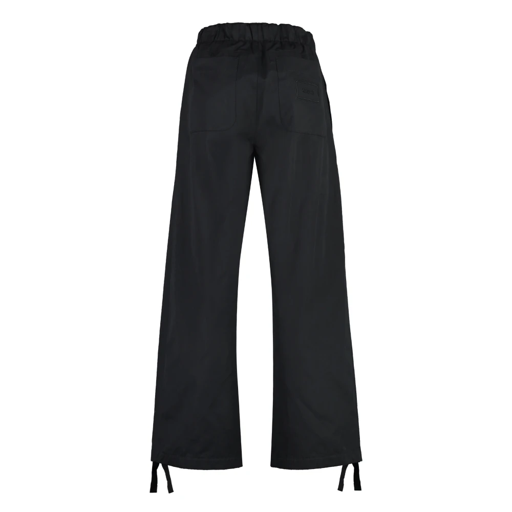 Versace Katoenen broek met verstelbare enkels Black Heren