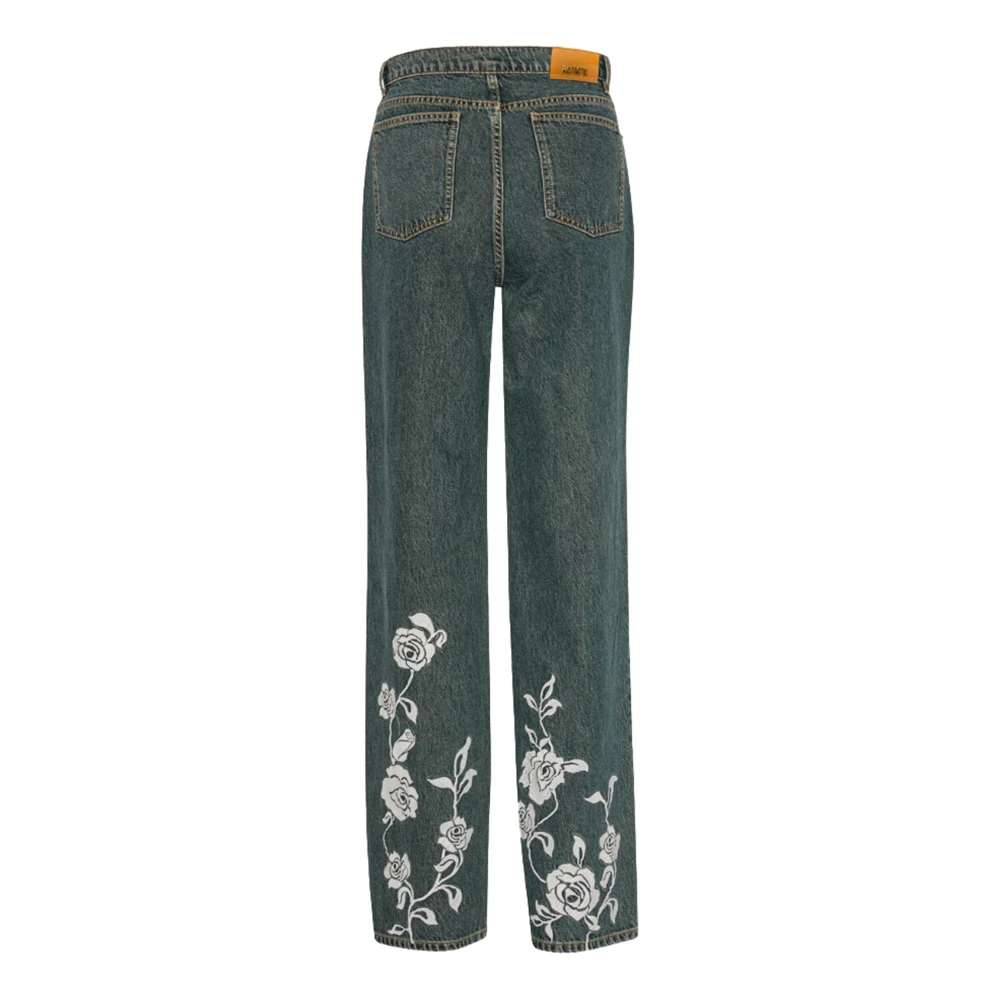 Rotate Birger Christensen Straight Fit Katoenen Jeans Blue Dames