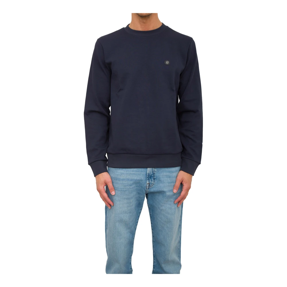 Hugo Boss Blauwe Sweatshirt Casual Urban Stijl Blue Heren