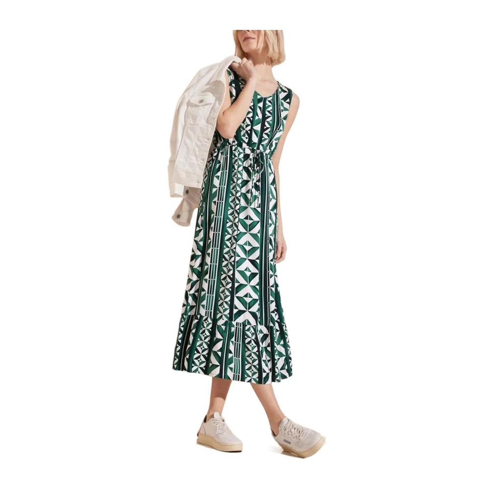Street One Viscose Lange Jurk Lente Zomer Collectie Green Dames