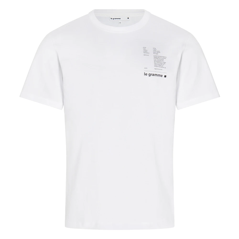 Le Gramme Witte T-shirt 240g Handgemaakt in Frankrijk White Heren