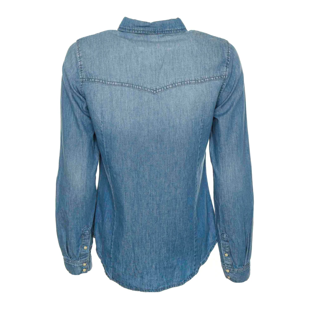 Le Temps Des Cerises Western Style Denim Overhemd Juanita Blue Dames