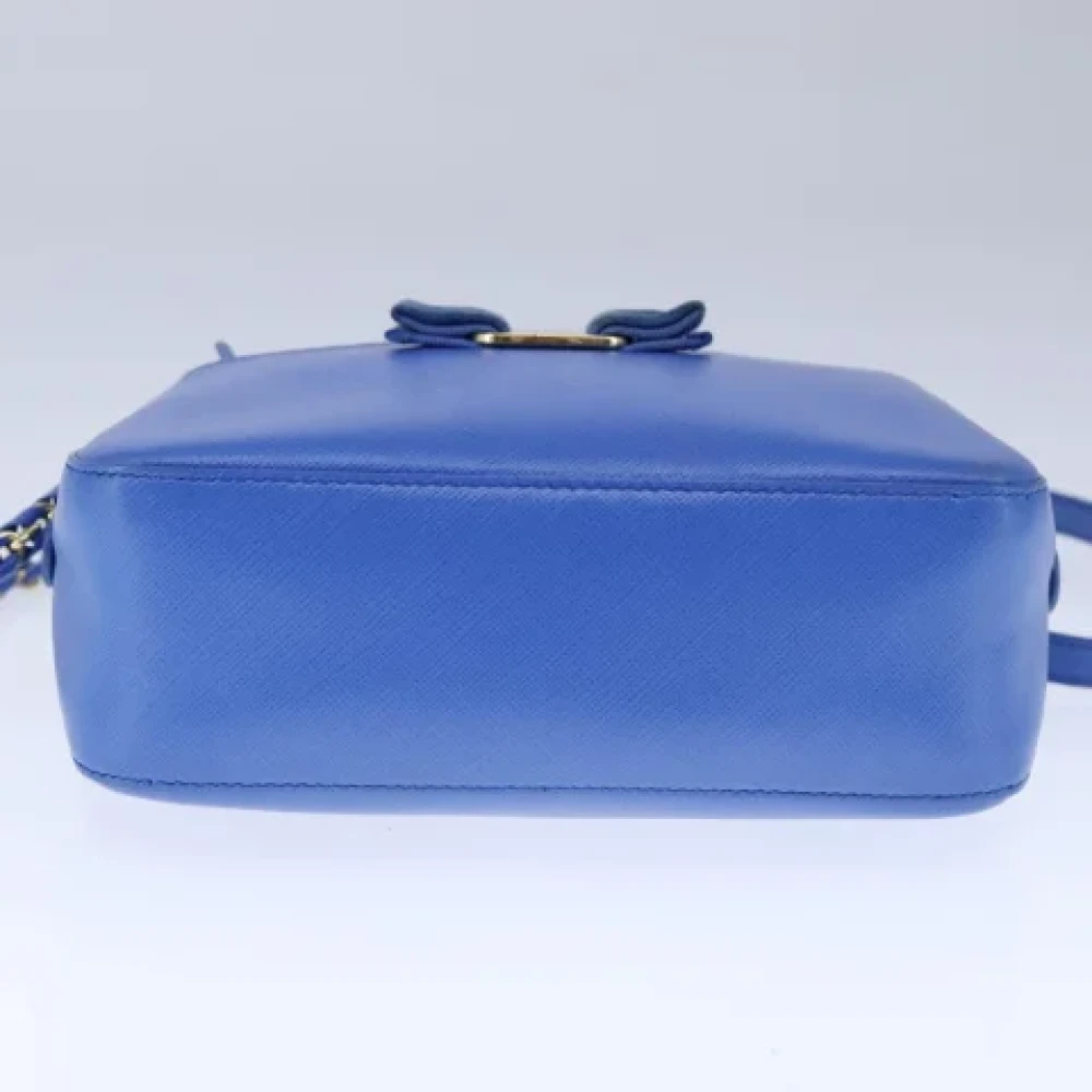 Salvatore Ferragamo Pre-owned Leather shoulder-bags Blue Dames