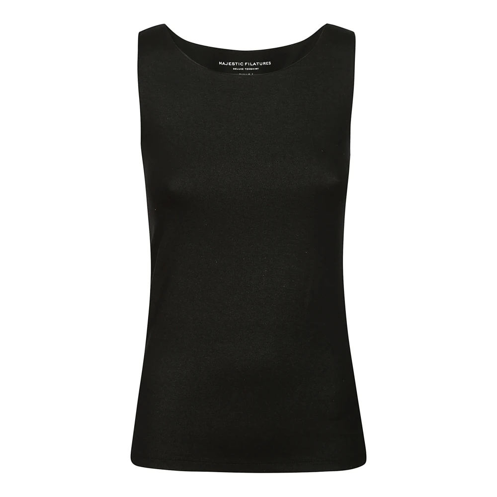 Majestic filatures Elegant Slim Fit Tank Top Black Dames