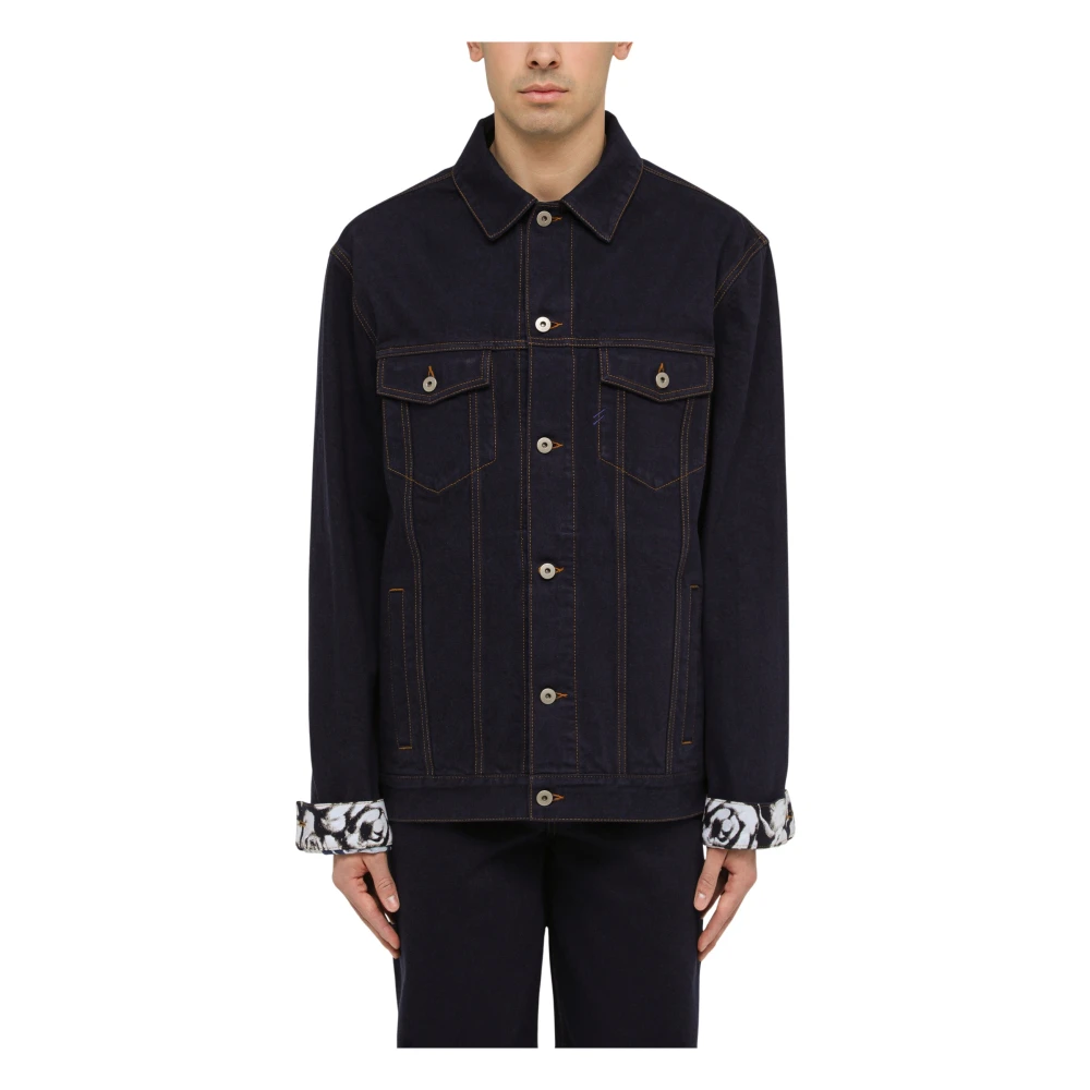 Burberry Denim Jack voor Stijlvolle Look Blue Heren