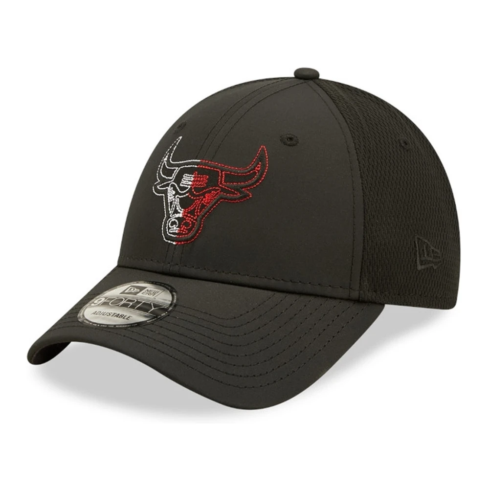 new era Zwarte Bulls Tech Mesh Pet Black Heren