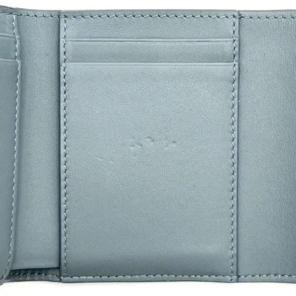 Dior Vintage Pre-owned Leather wallets Blue Dames