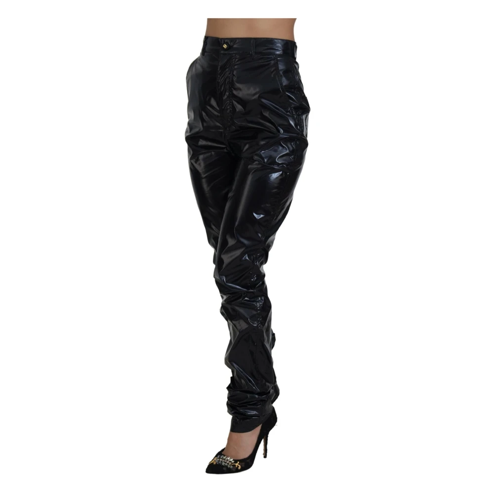 Dolce & Gabbana Leather Trousers Black Dames