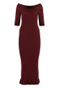 robe-midi-en-maille-cotelee-avec-encolure-bardot