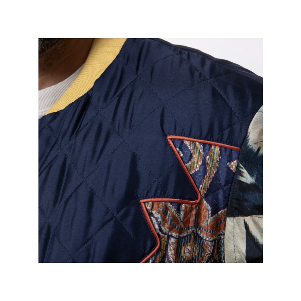 Pierre-Louis Mascia Omkeerbare Bomberjack met Bloemmotieven Blue Heren