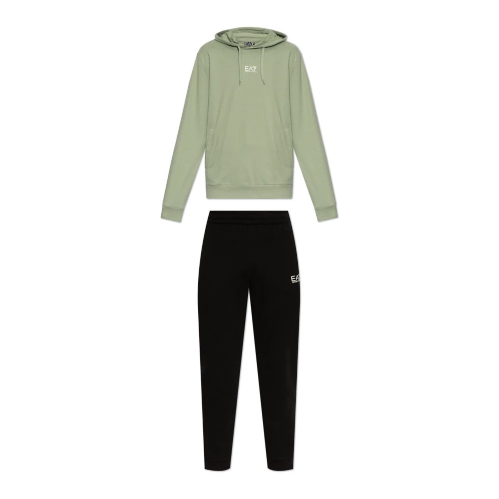 Emporio Armani EA7 Compleet: sweatshirt en sweatpants Green Heren