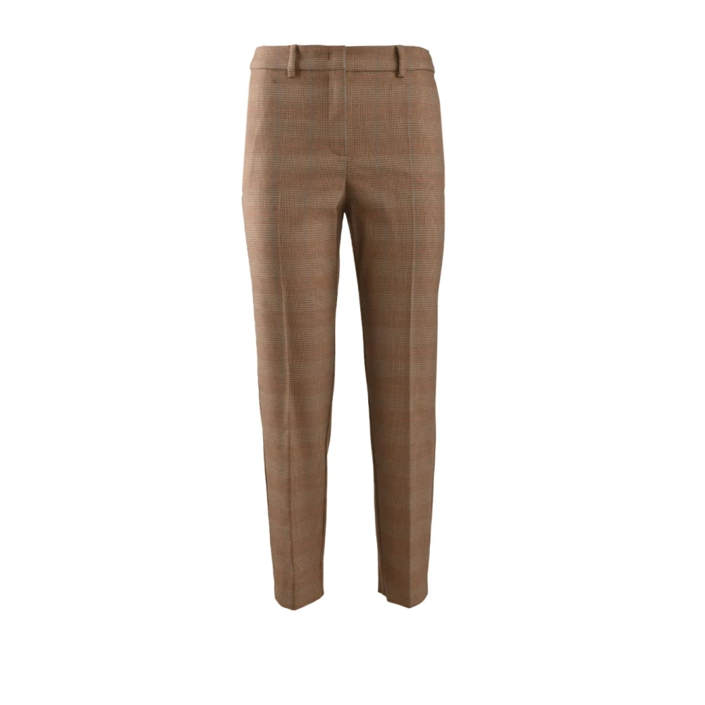 Pennyblack Slimme Polyester Broek met Enkelsplitten Brown Dames