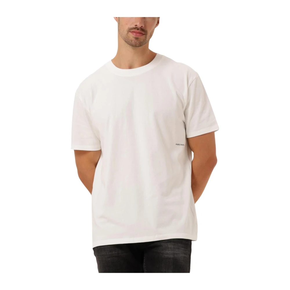 Pure Path Losse Fit Crewneck T-shirts White Heren