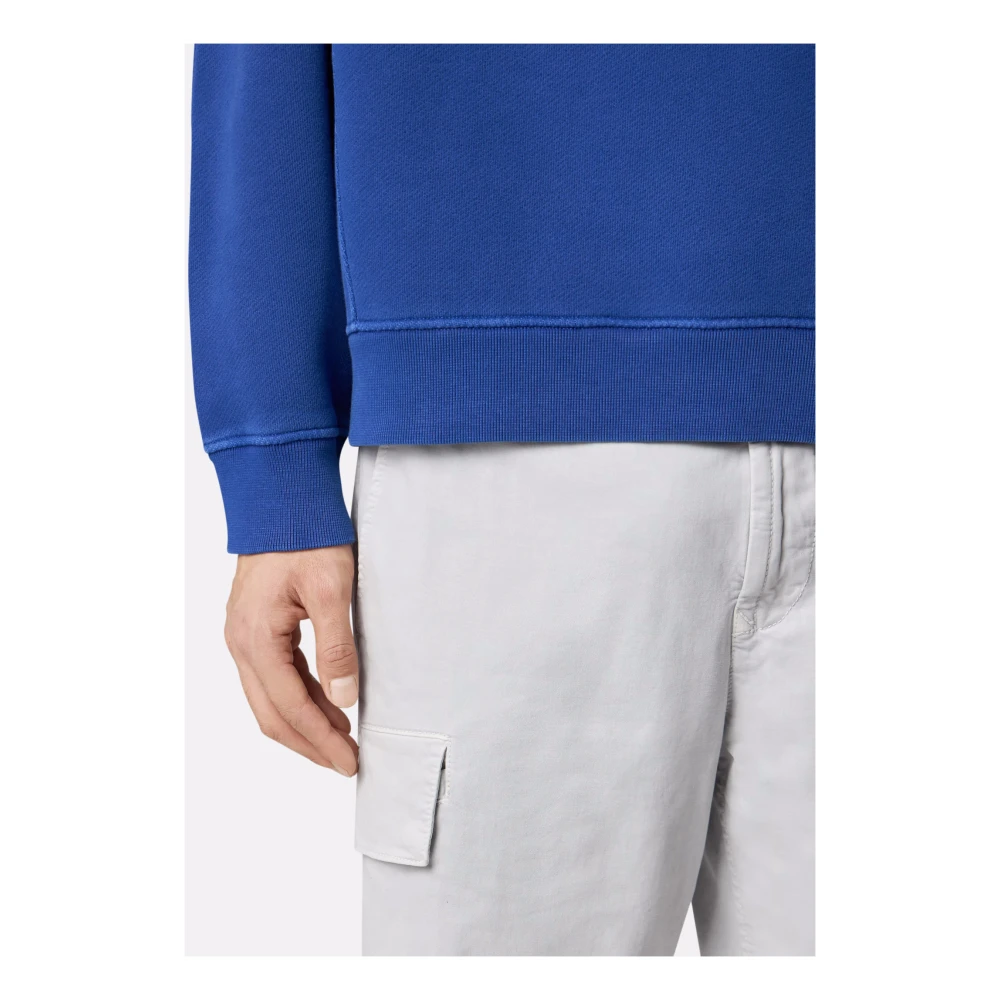 Stone Island Blauwe Ribtrui met Badge Blue Heren