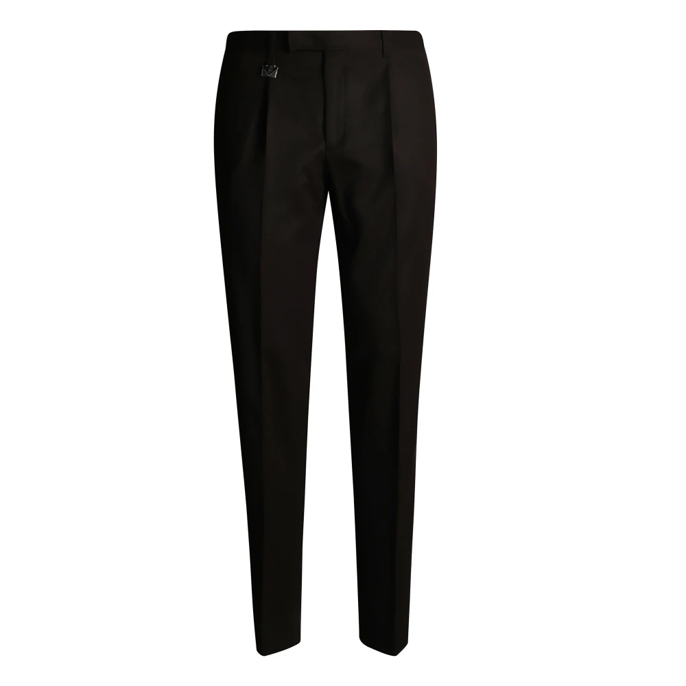 Prada Black Slim-Fit Trousers, Male, L, Slim Wool Trousers