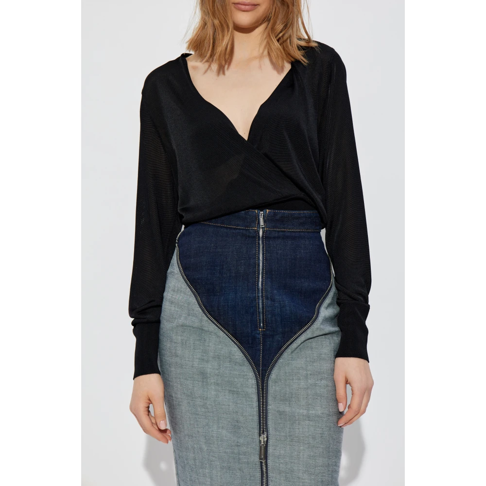 Dsquared2 V-hals trui Black Dames