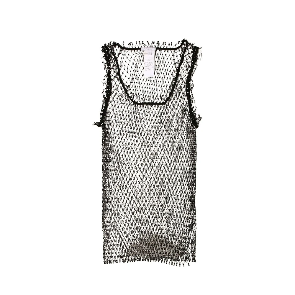 PATRIZIA PEPE Mesh Top met Steenapplicaties Black Dames